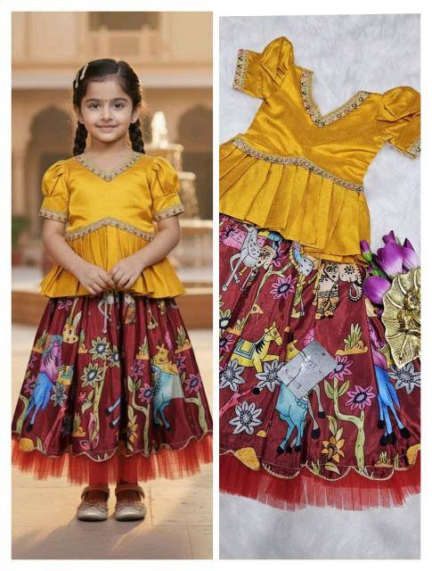NEW LAUNCING KIDS LEHENGA CHOLI silk Kids fashion wholesale Surat